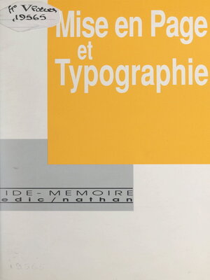 cover image of Mise en page et typographie